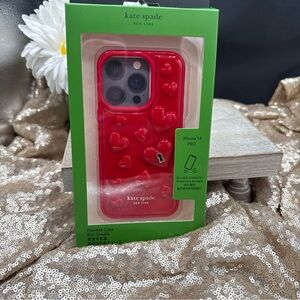 Kate Spade Key to My Heart Red iPhone 15 Pro Case NEW